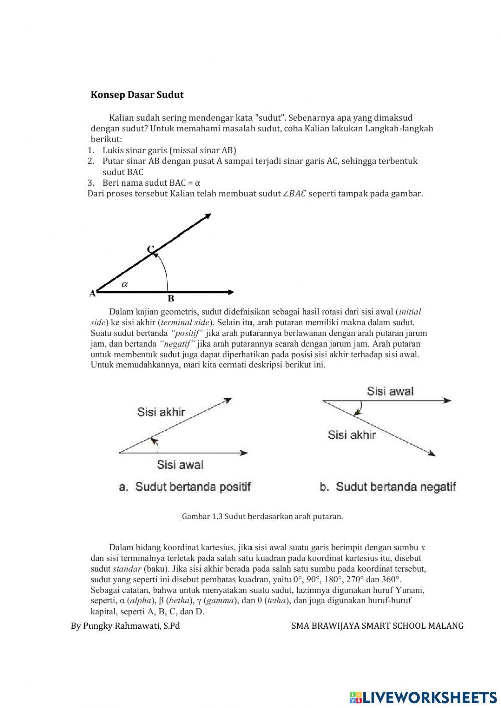 LKPD Ukuran Sudut dan Konsep Sudut