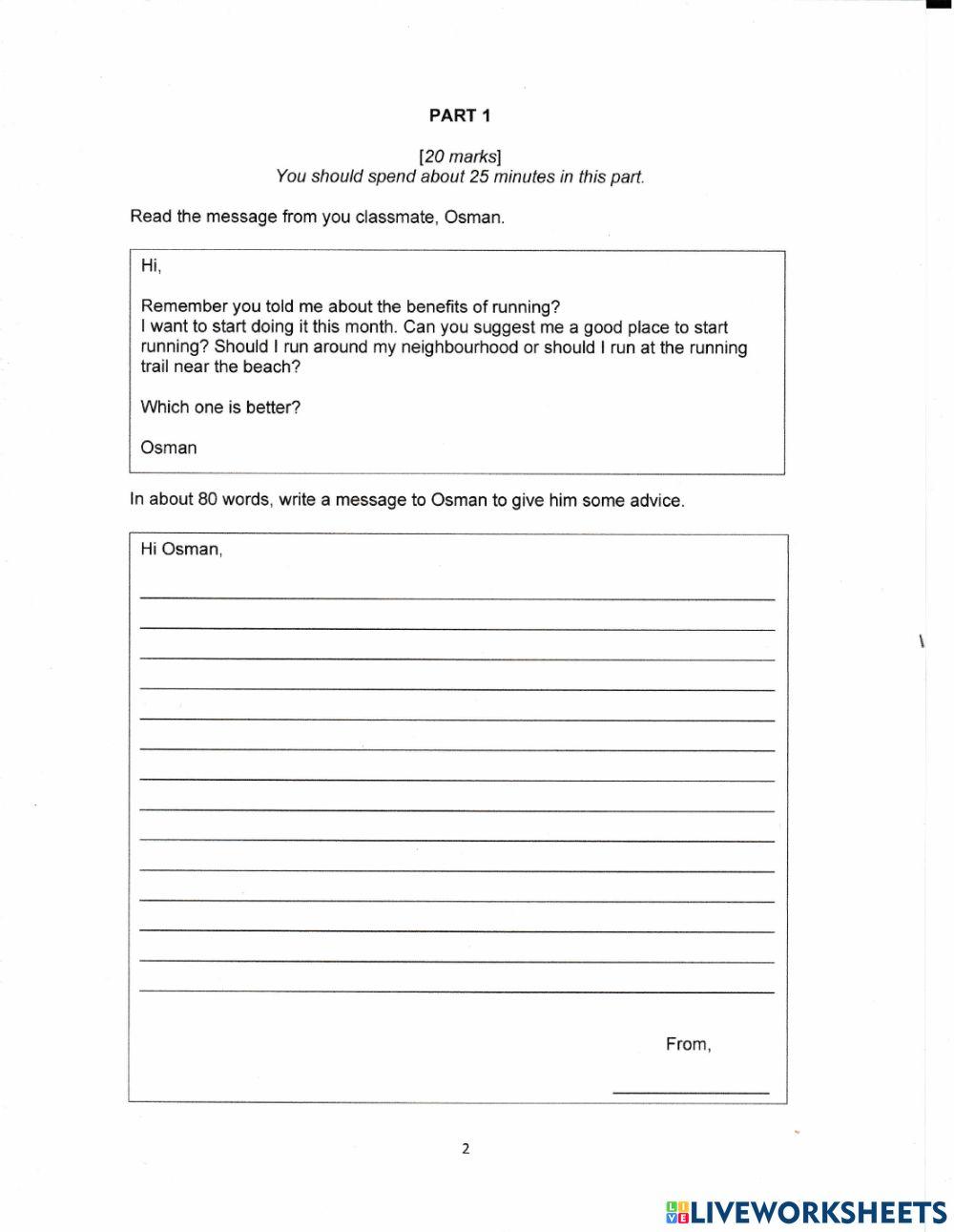 1854705 | Checkpoint English Form 1 Paper 2 | hannanika