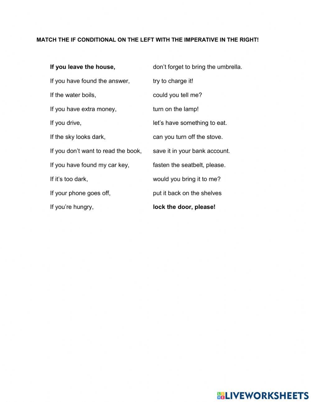 If conditional+… | Free Interactive Worksheets | 1854872