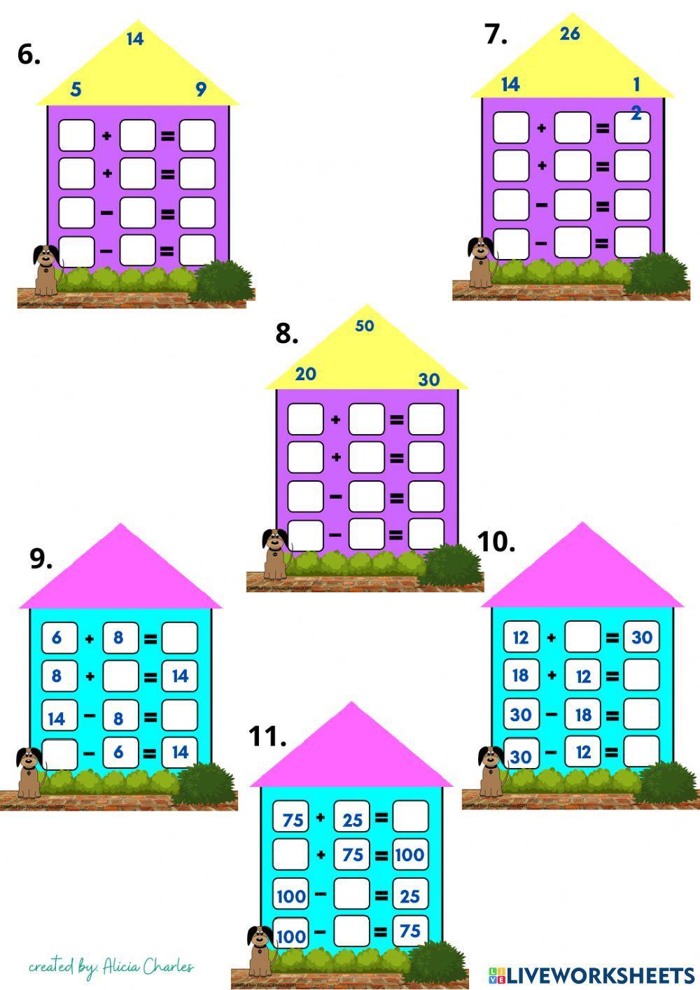 Fact family house clipart picture