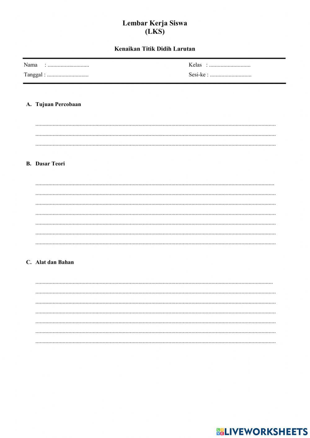 LKS Ujian Praktik - Kenaikan Titik Didih Larutan