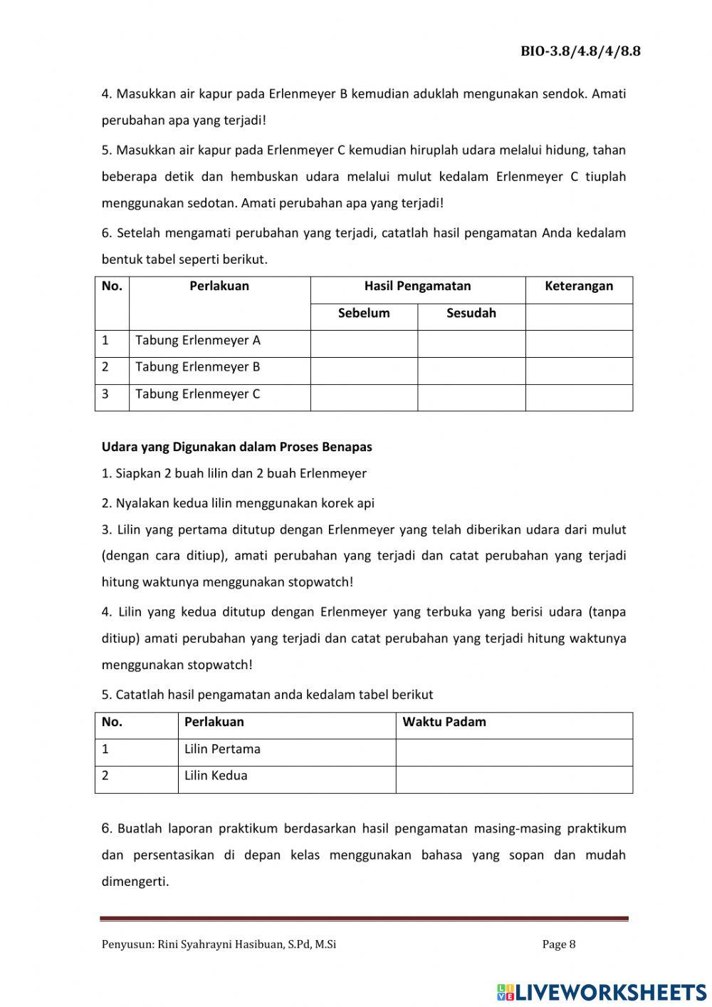 Ulangan Sistem Pernapasan