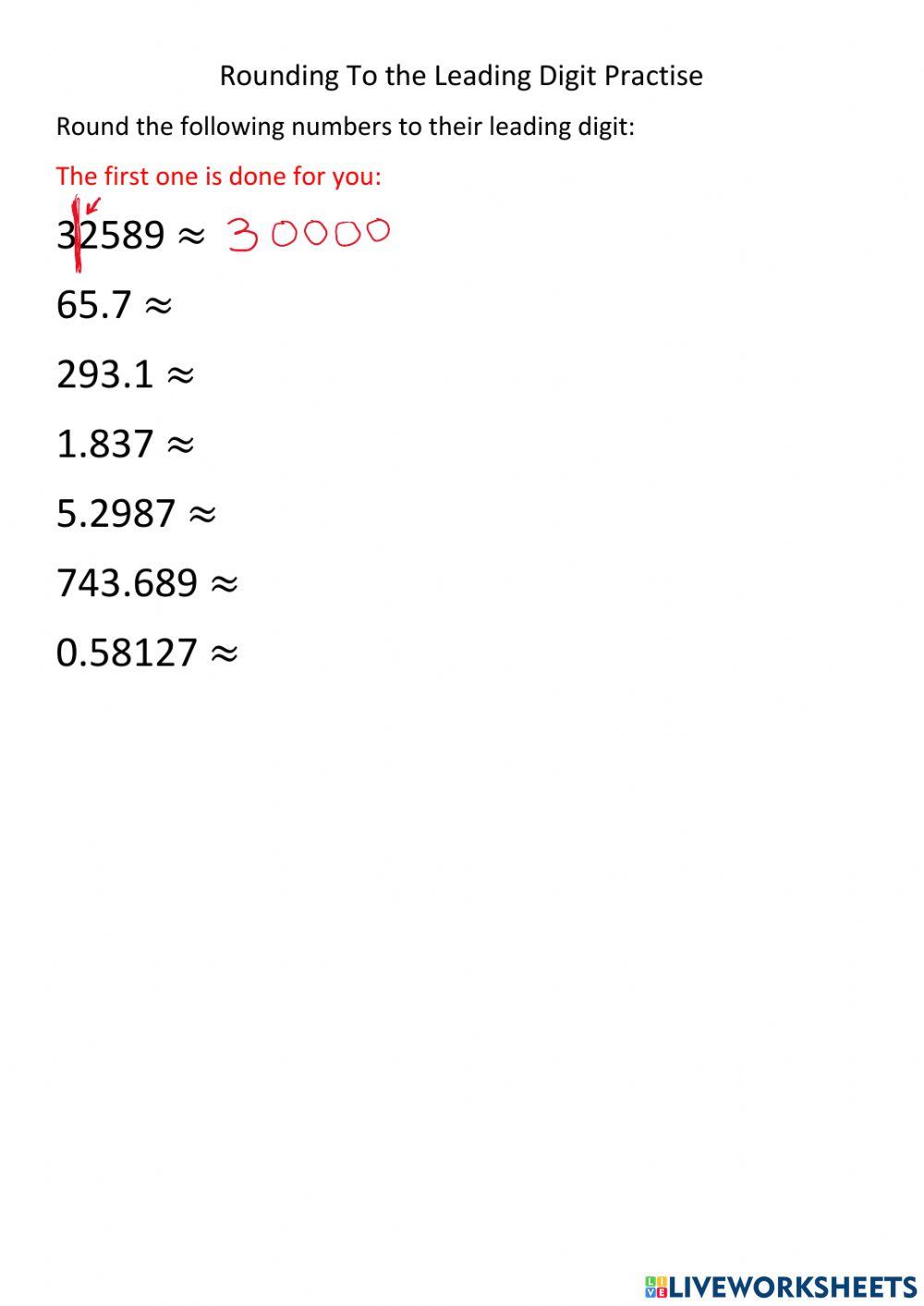 Rounding to the leading digit