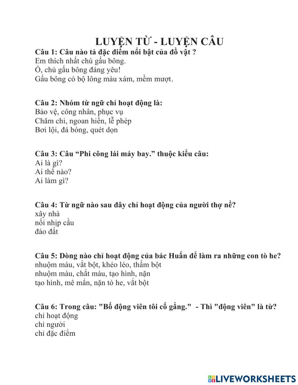 Ôn tập Tiếng Việt