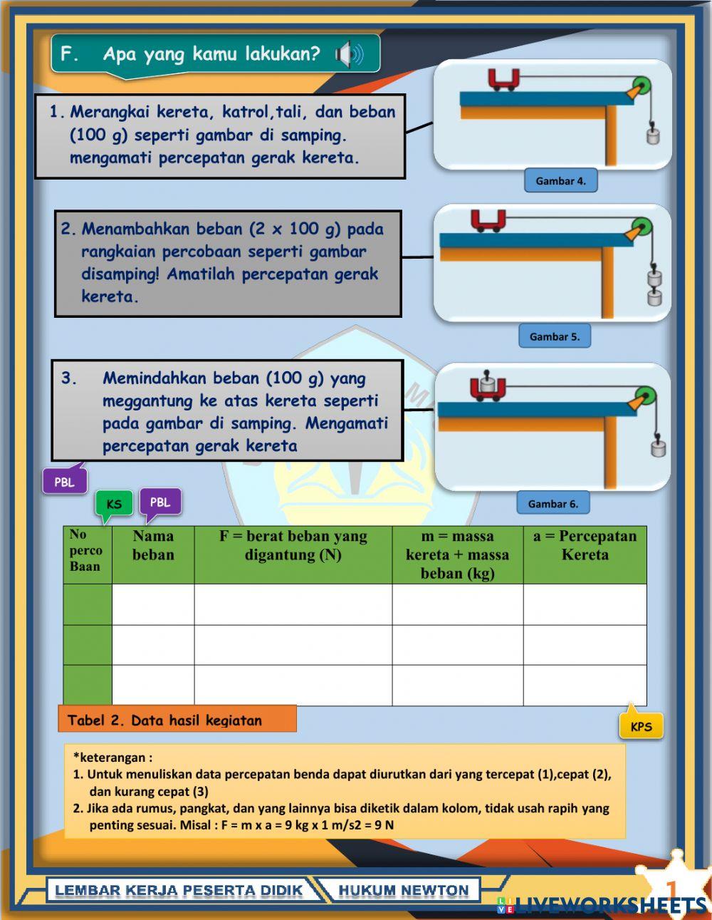 LKPD Hukum 1,2,3 Newton (Bagian 3)