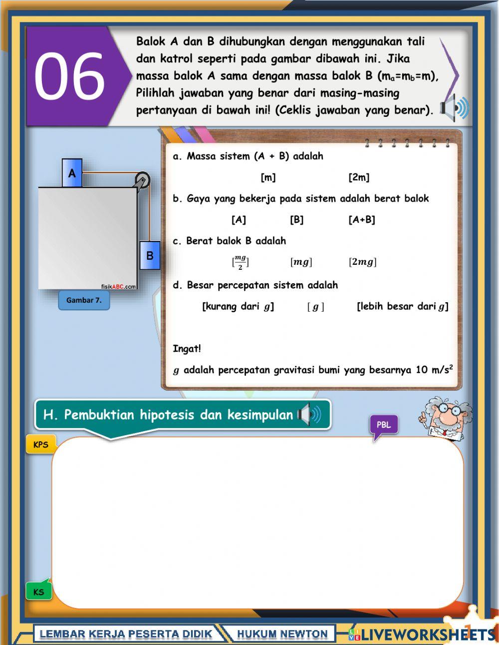 LKPD Hukum 1,2,3 Newton (Bagian 3)