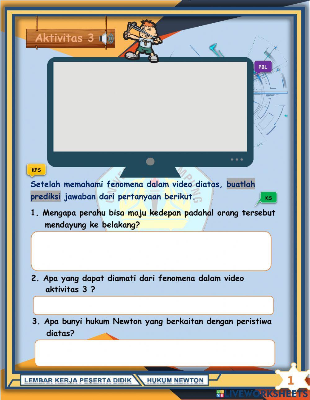 LKPD Hukum 1,2,3 Newton (Bagian 4)