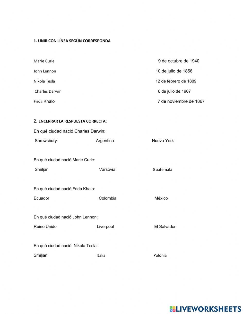 Personajes de la historia