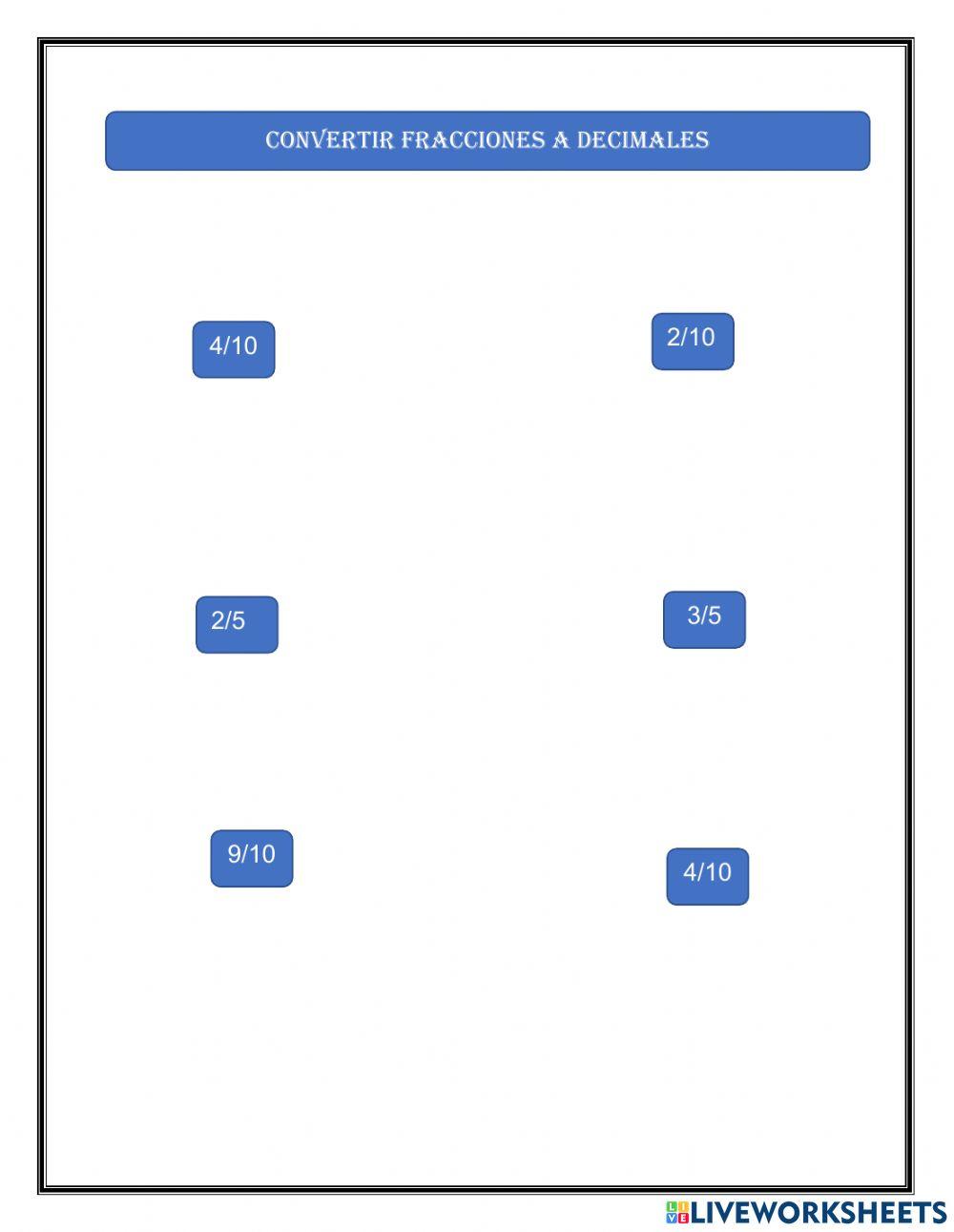 Convertir Fracciones a Decimales