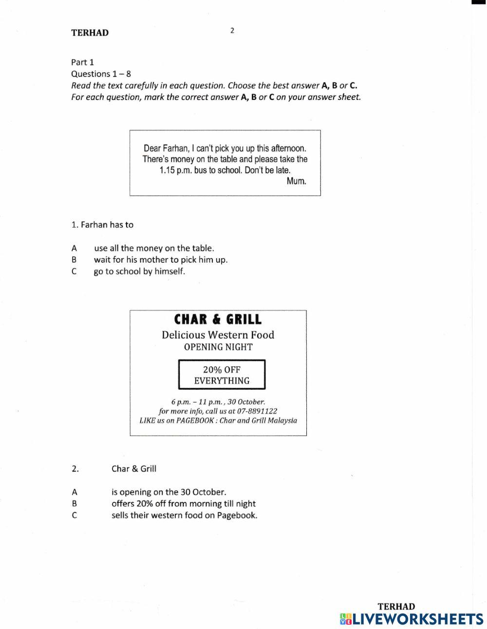 Checkpoint Paper 1 F1