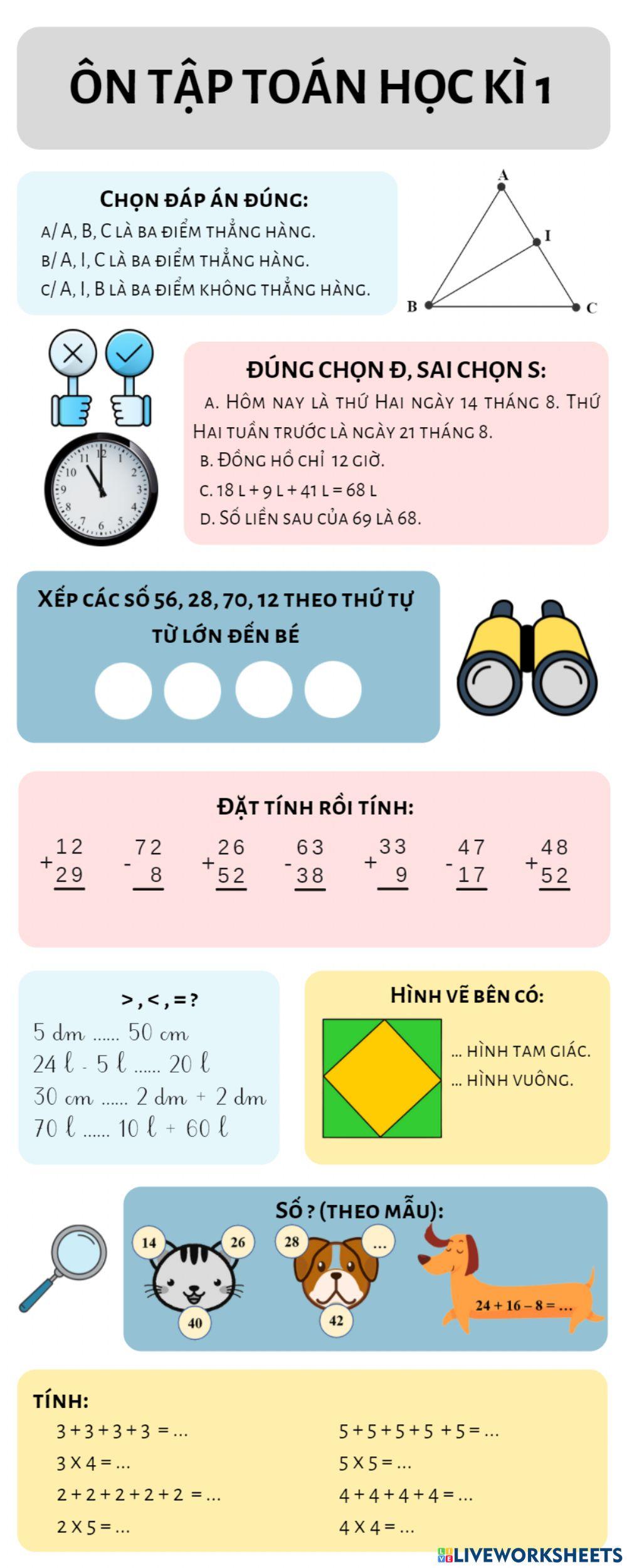 Ôn tập toán học kì 1