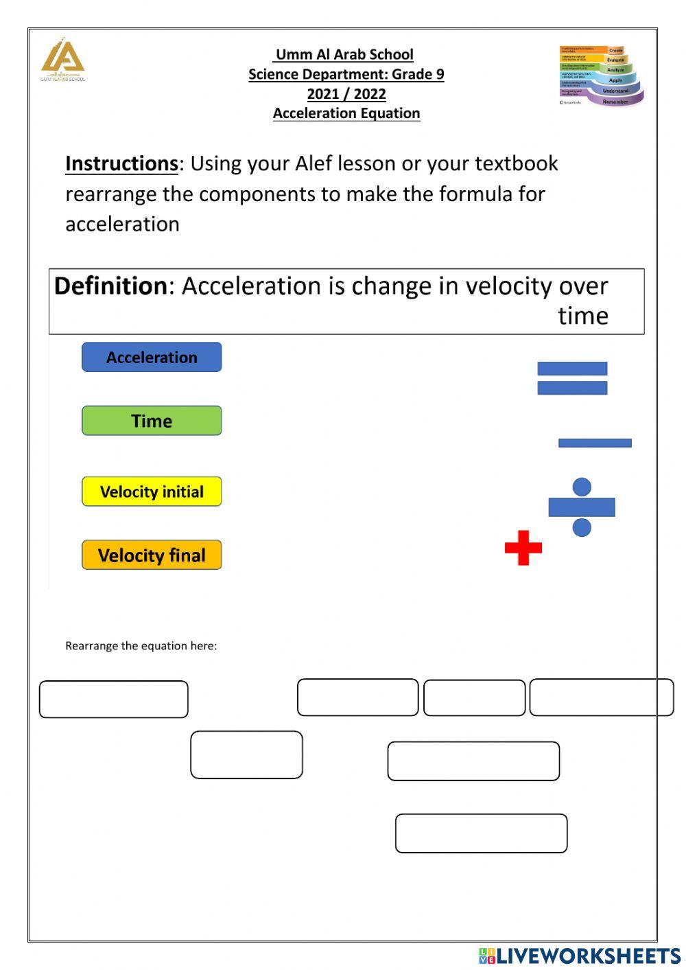 Acceleration Equation