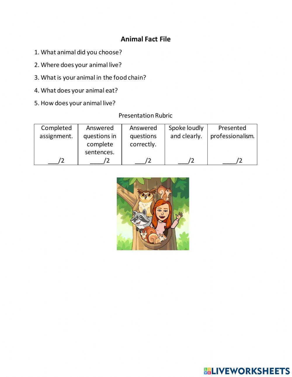 Animal Fact File Activity Live Worksheets animal-fact-file-activity-live-worksheets