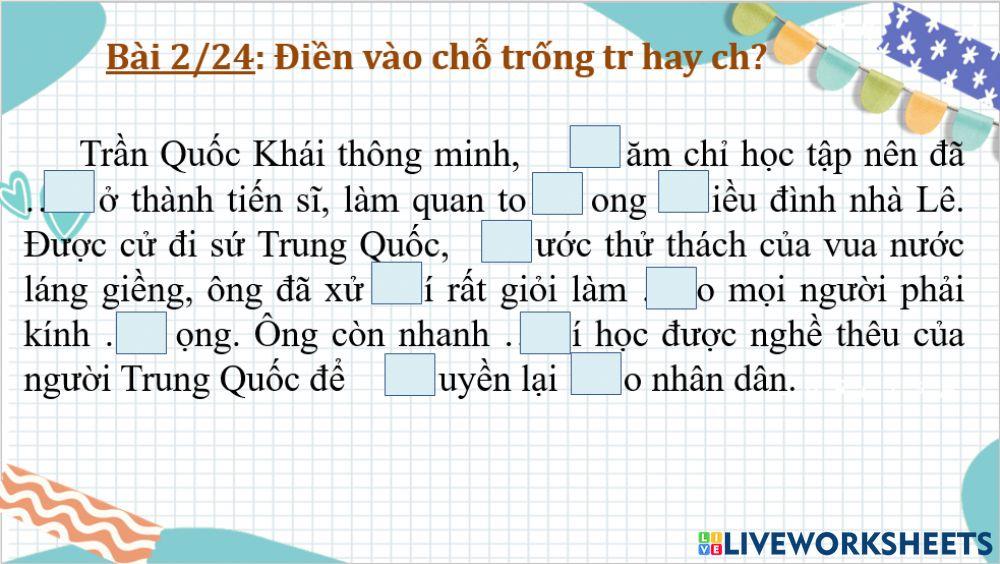 Bài 2 Chính tả