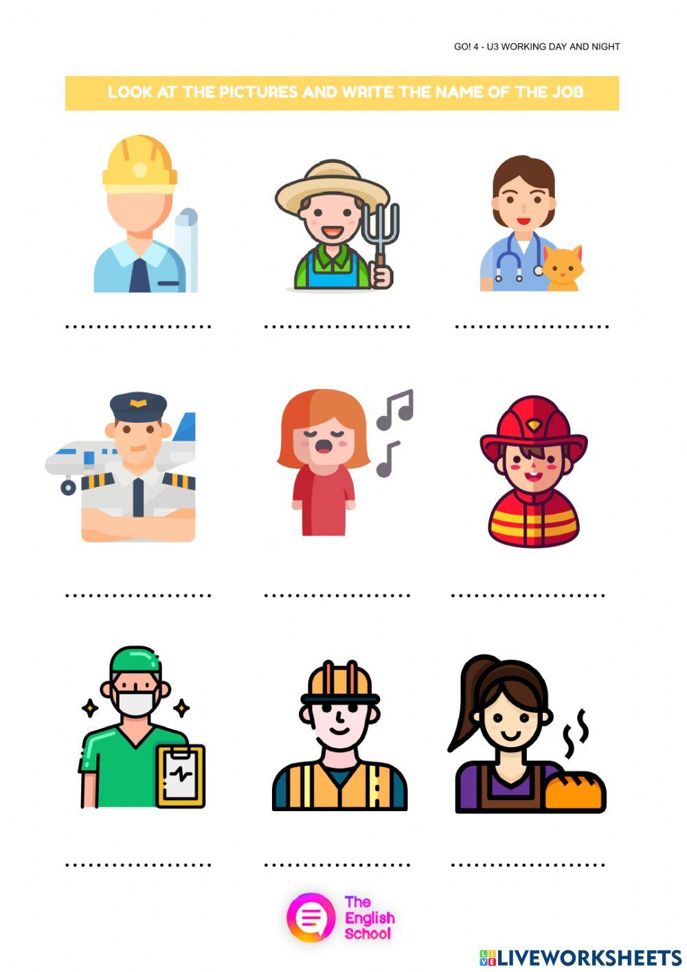 Jobs The english school Live Worksheets jobs-the-english-school-live-worksheets