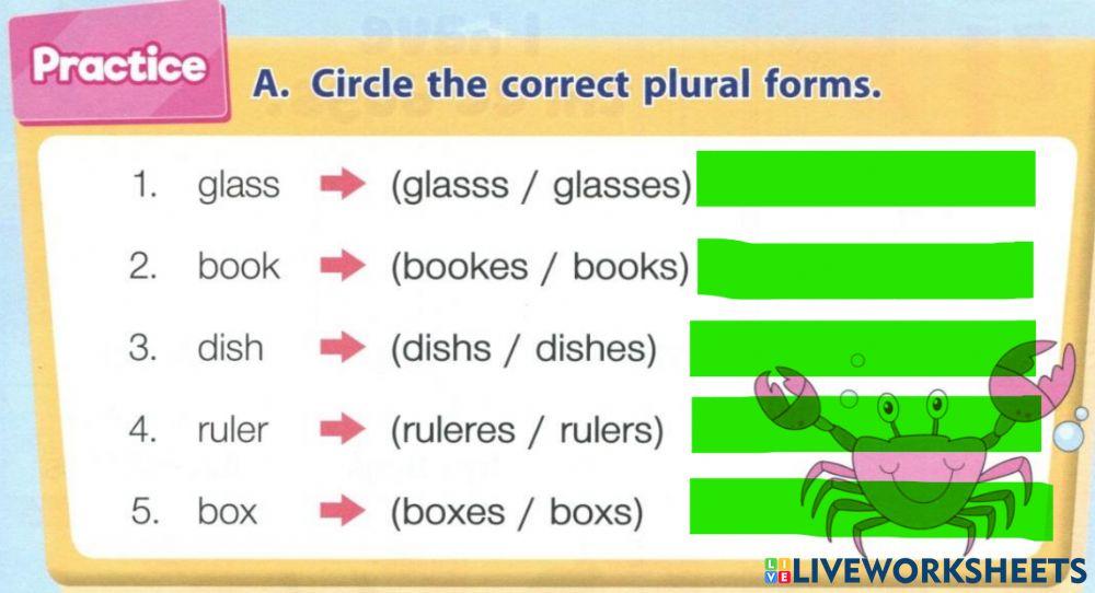 Plural noun online pdf exercise Live Worksheets