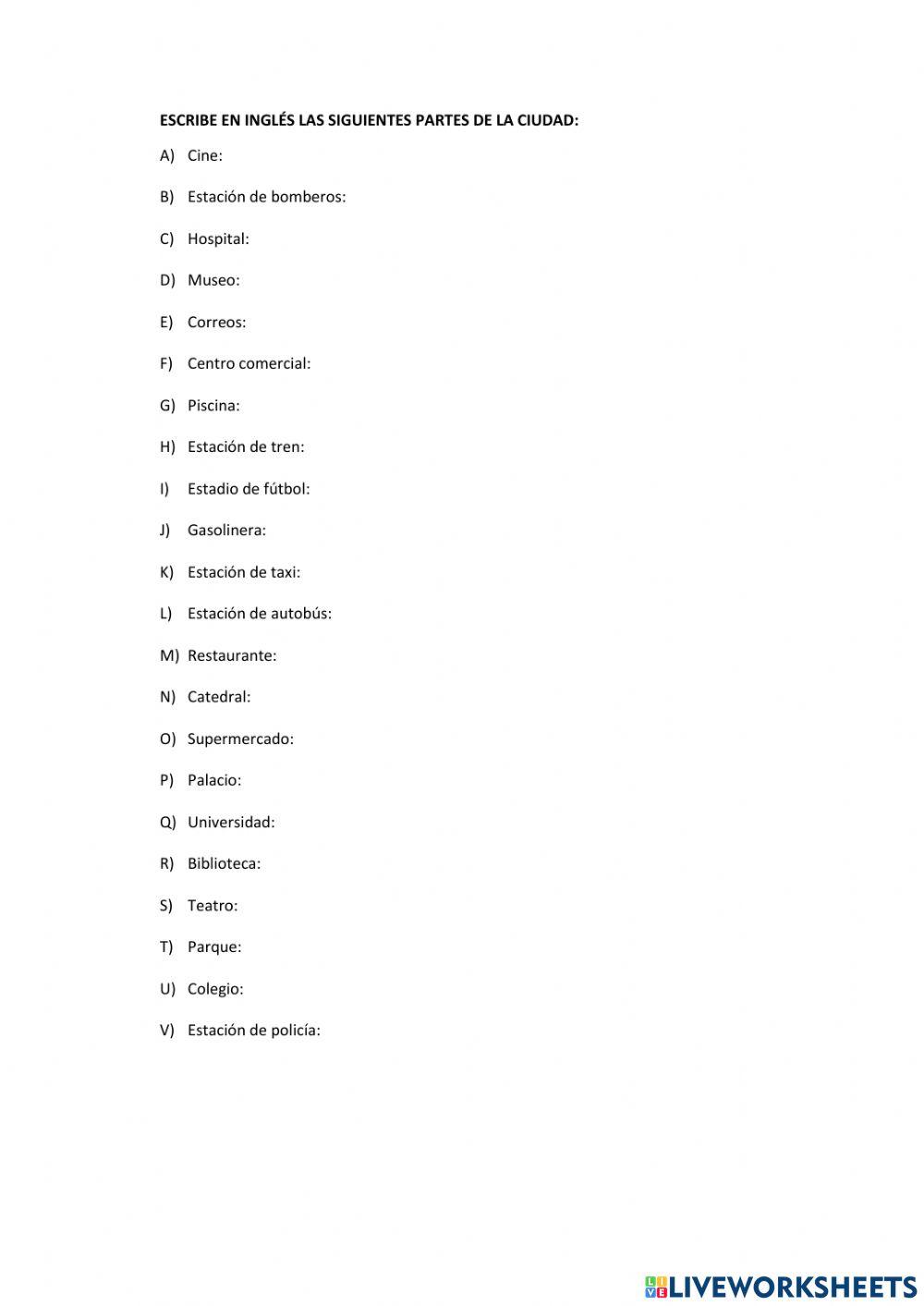 Examen 3, 3º primaria