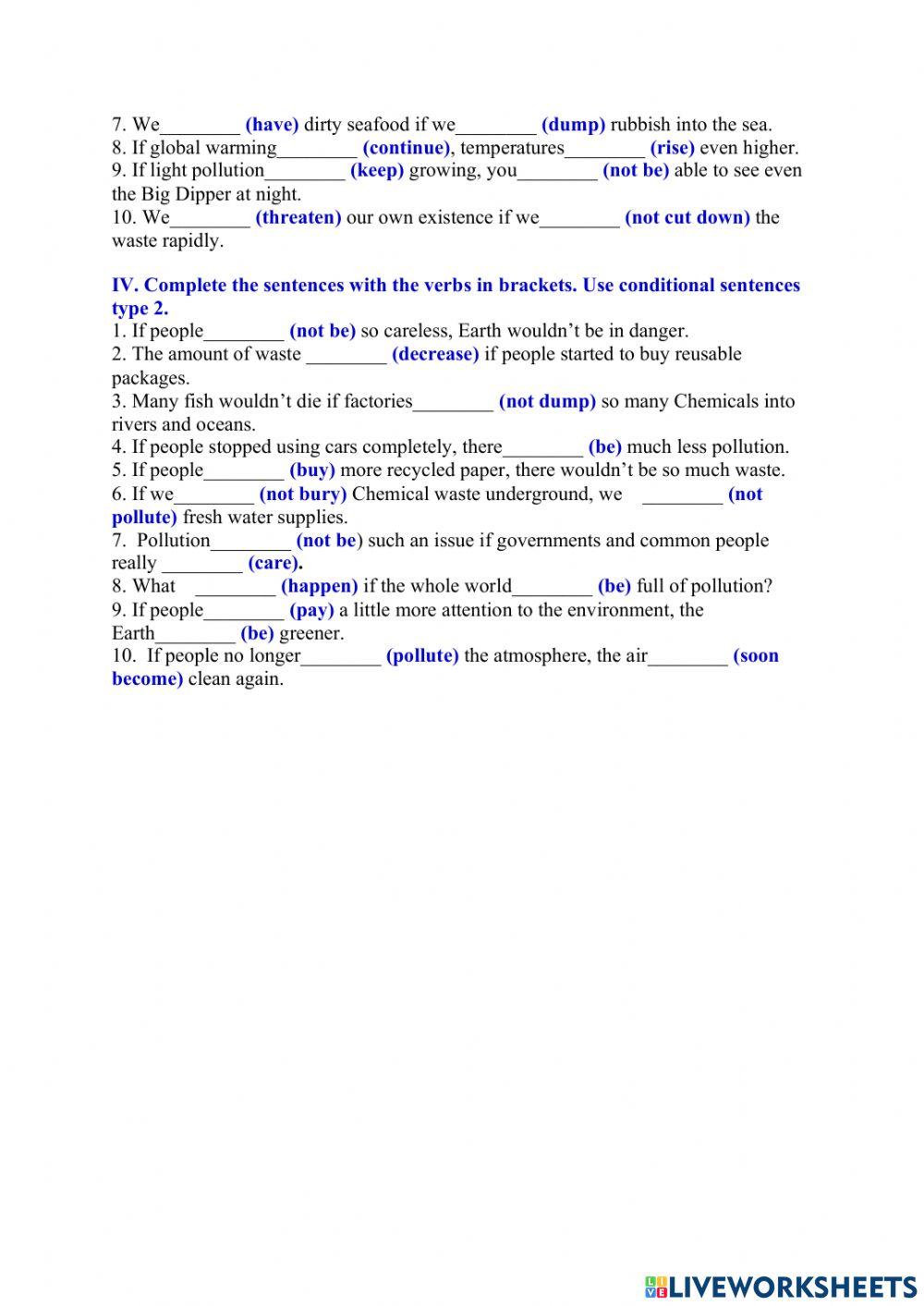 E8 - U7 - cause and effect and conditional sentences