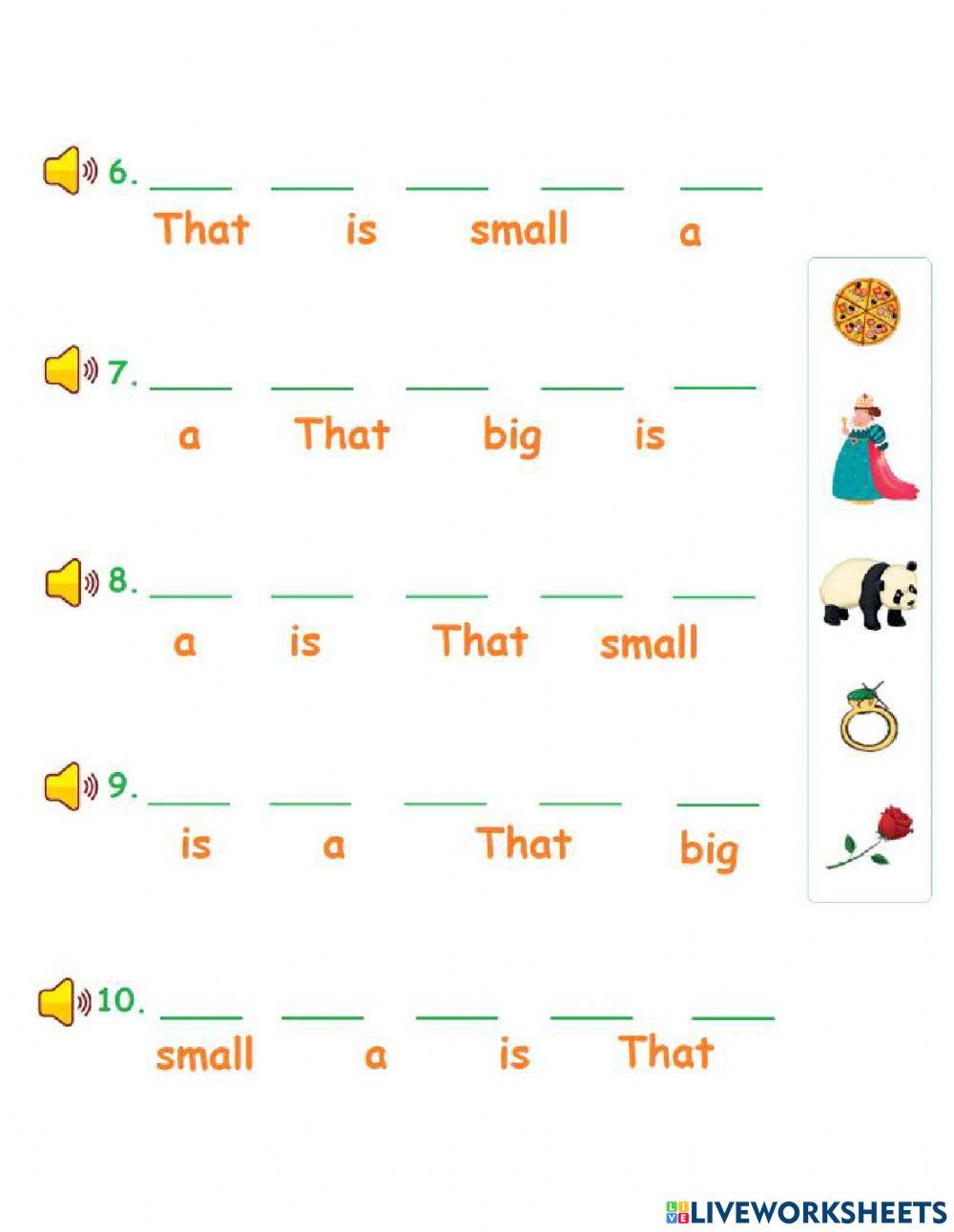 Listen and reorder - That is a...