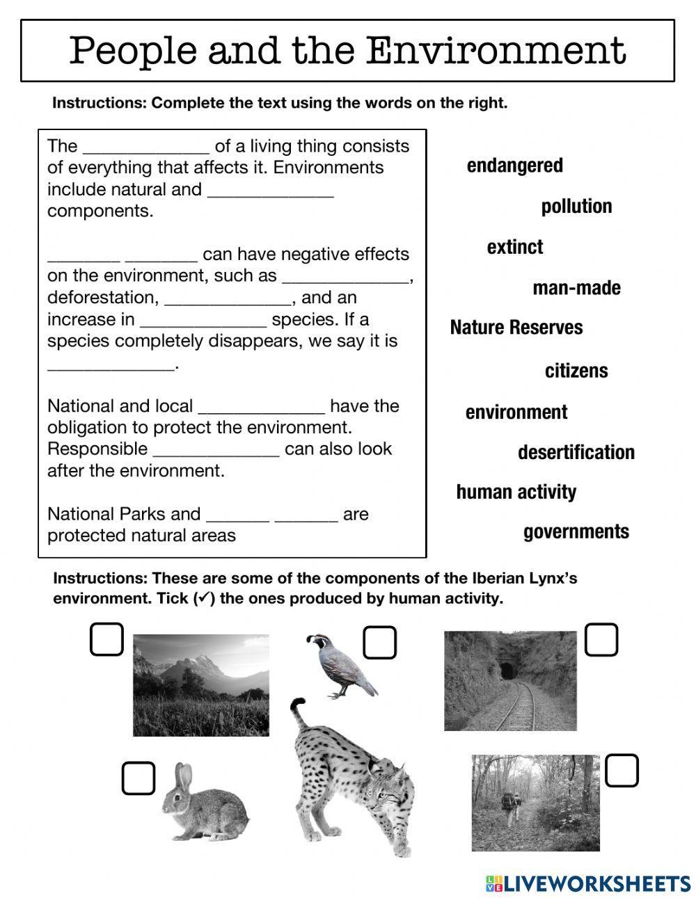 People and the Environment PRINTABLE