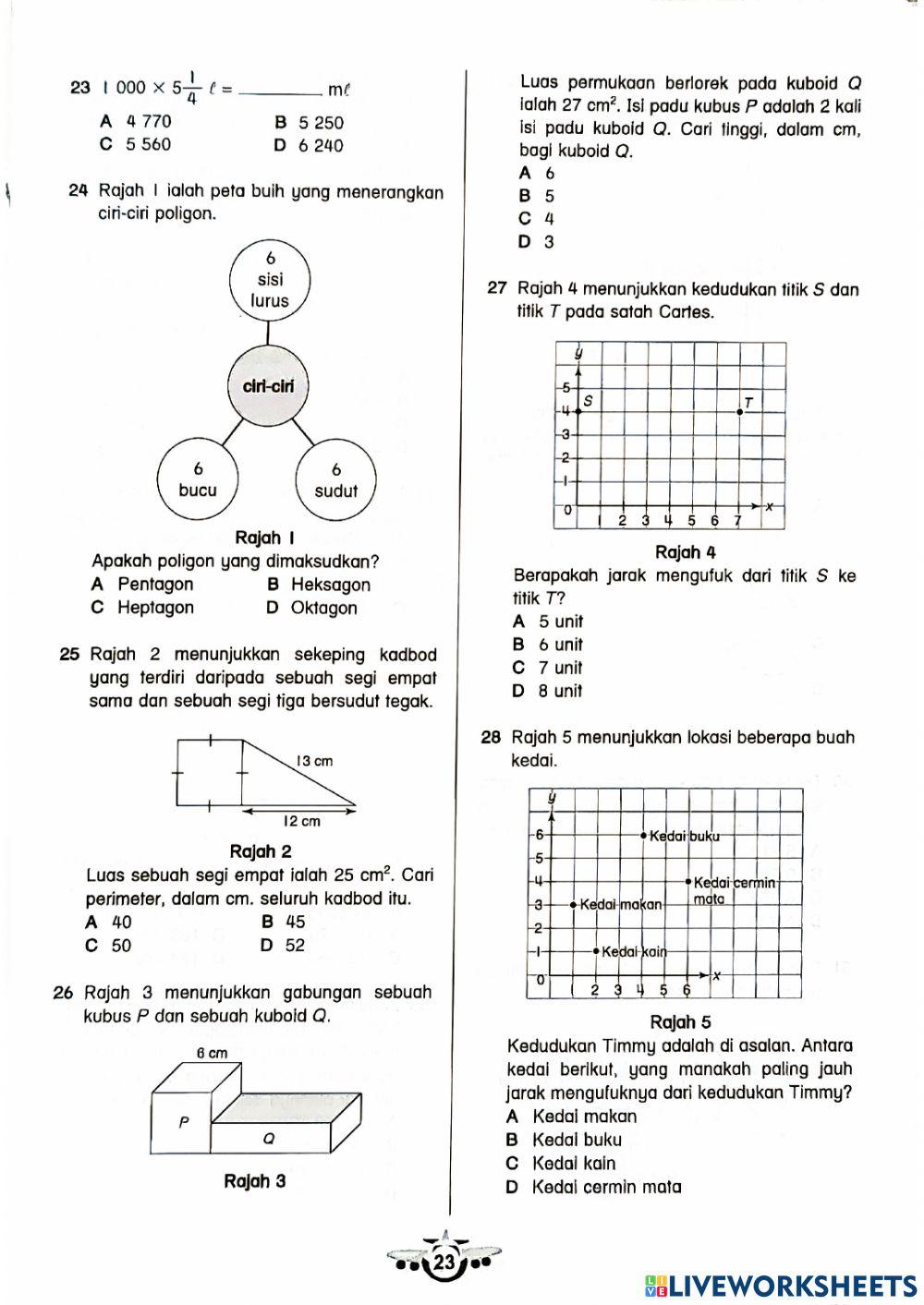Penilaian Akhir Tahun Matematik 2021 - Tahun 5