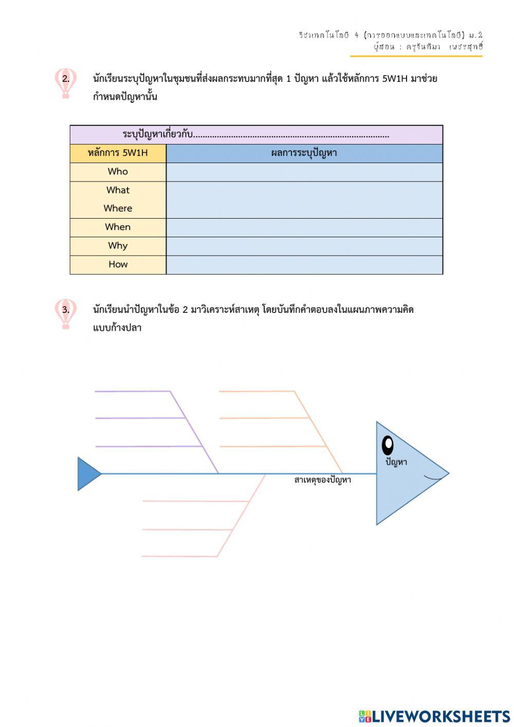 ใบกิจกรรมที่ 2.1 ว22104