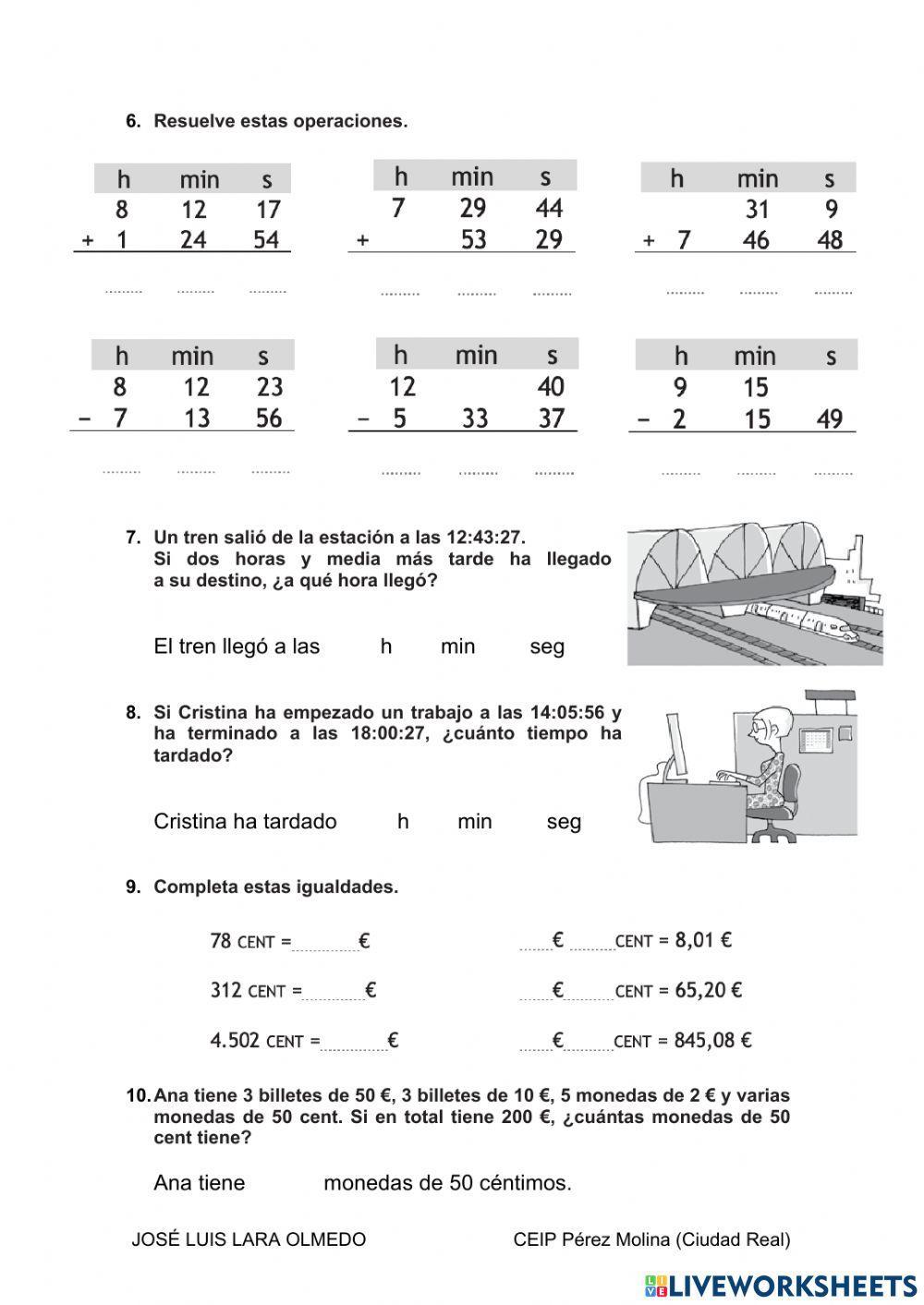 Medidas de Tiempo y Dinero