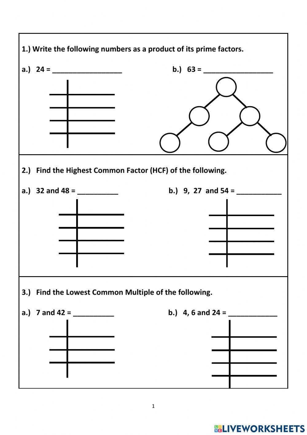 Mixed Maths (Year 6) online exercise for | Live Worksheets