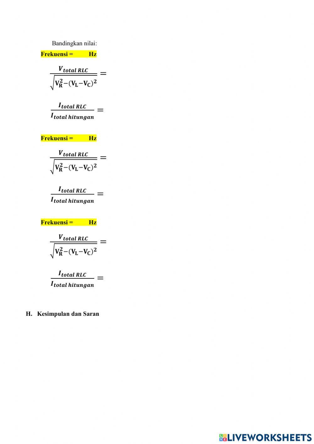 LKPD RANGKAIAN LISTRIK RLC MENGGUNAKAN phET Simulation