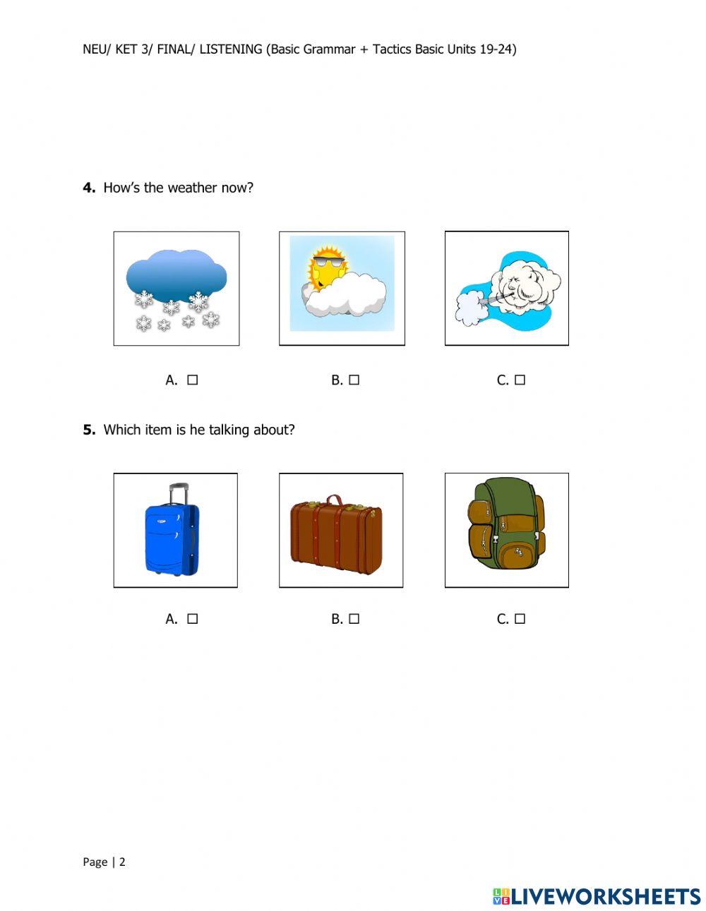 Ket 3 final test- listening