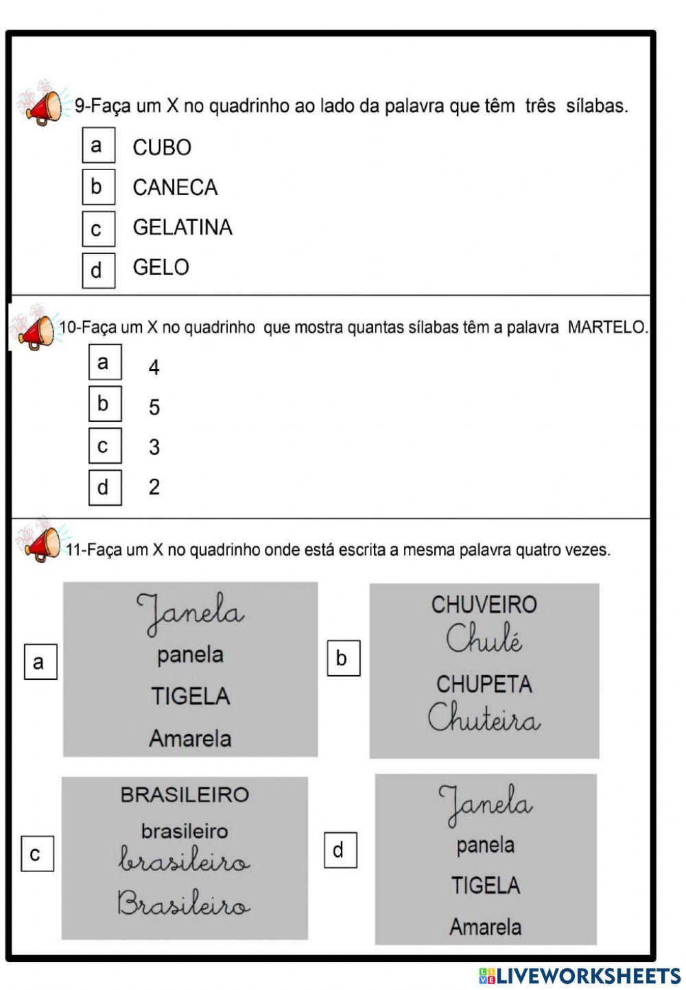 Avaliação diagóstica 2° ano