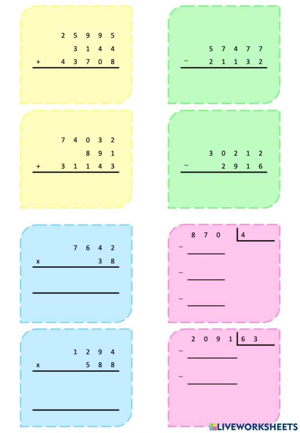 Matemáticas divisiones y multiplicaciones fáciles