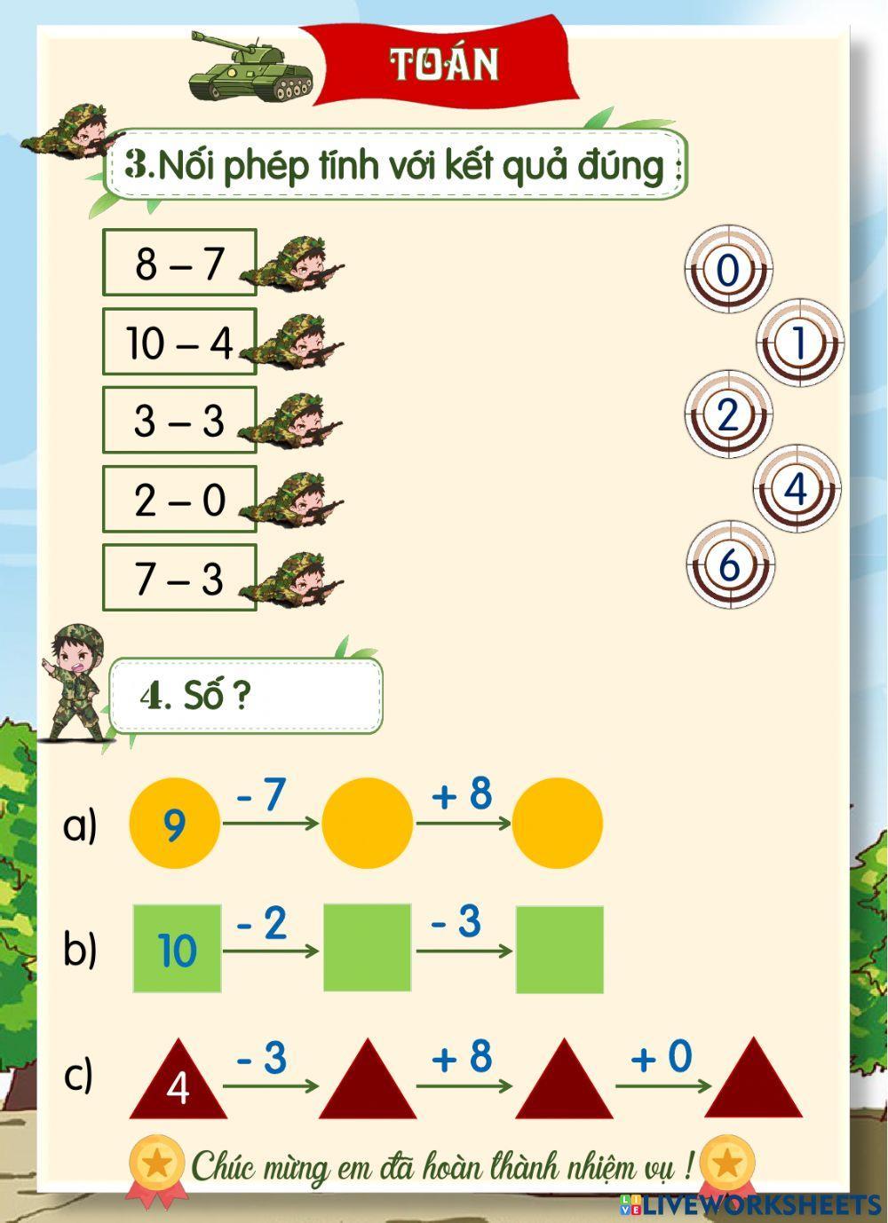 Phiếu ôn cuối tuần 13 - Lớp 1