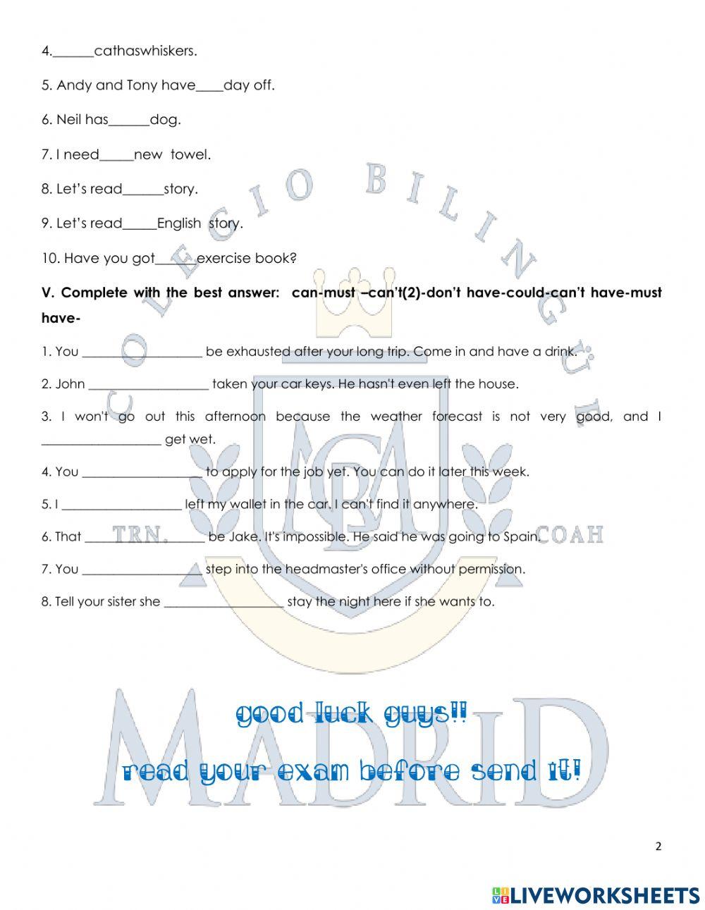 First Period Exam 4th sem