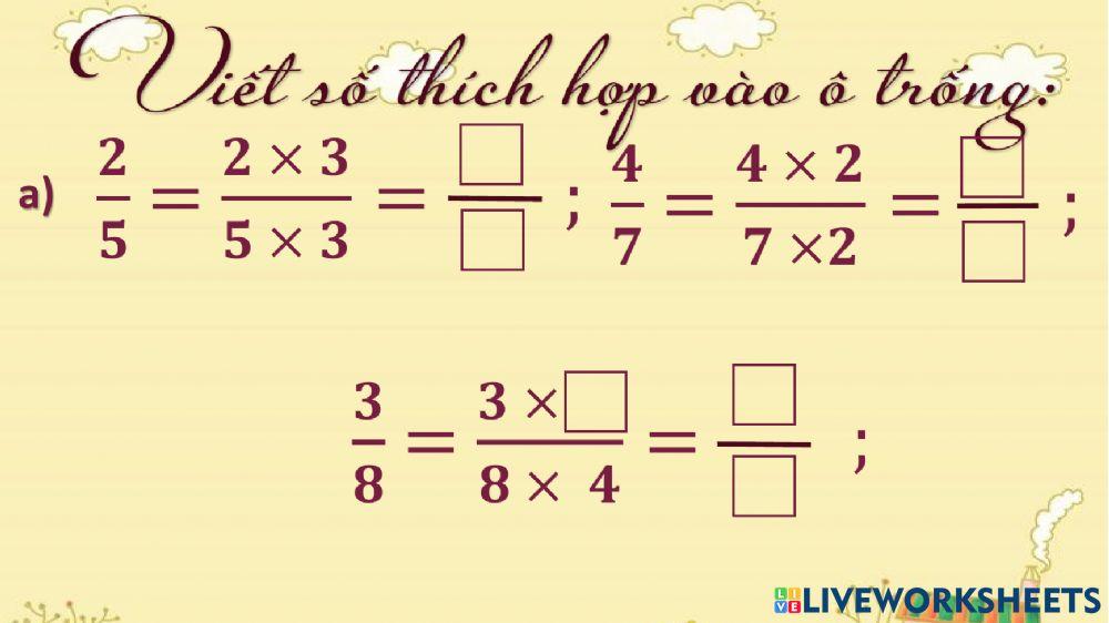 Phân số bằng nhau