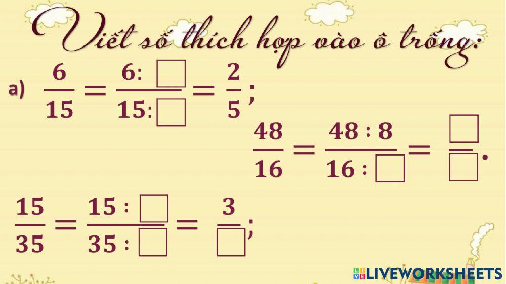 Phân số bằng nhau