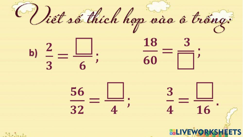 Phân số bằng nhau