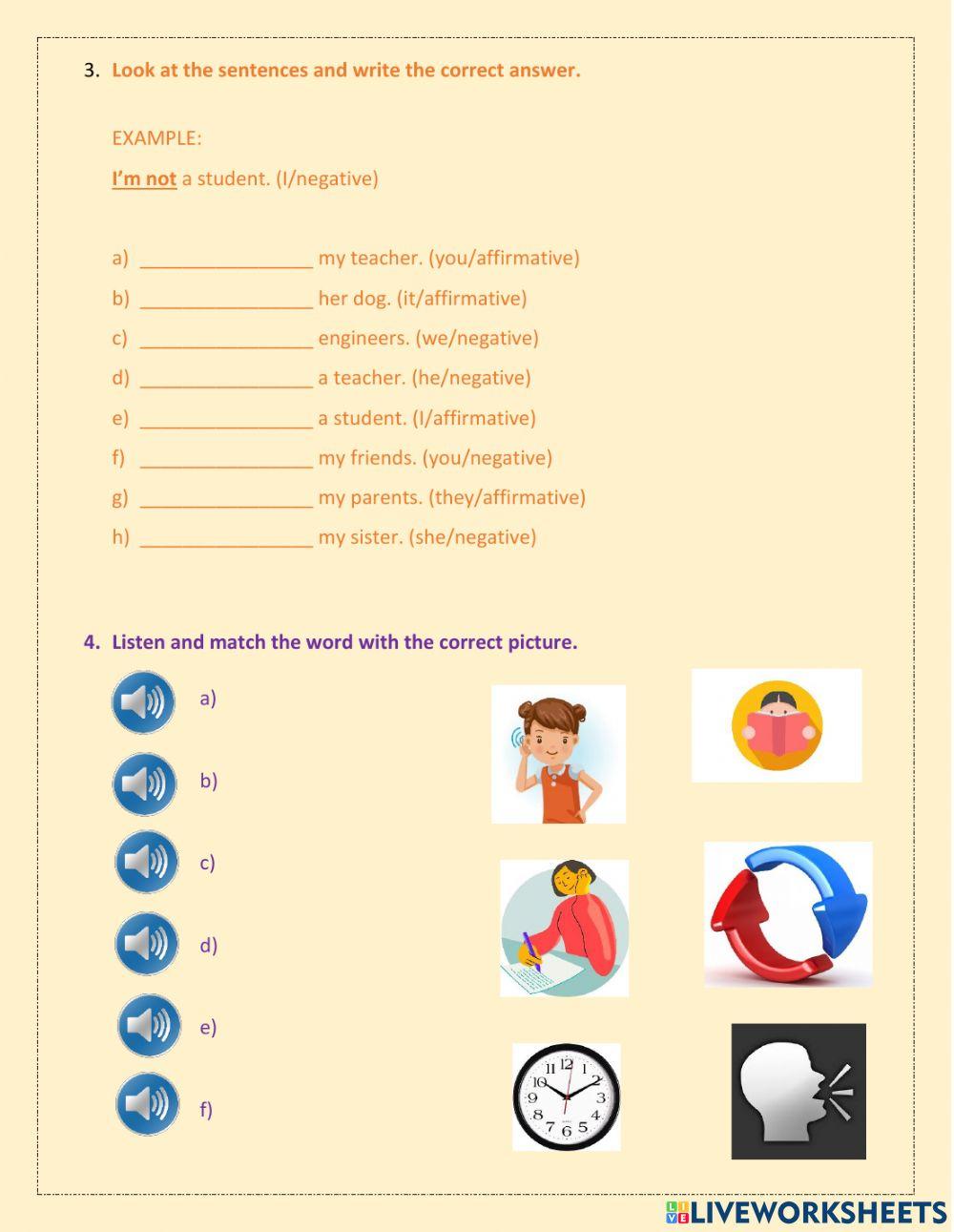 Subject pronouns and basic info