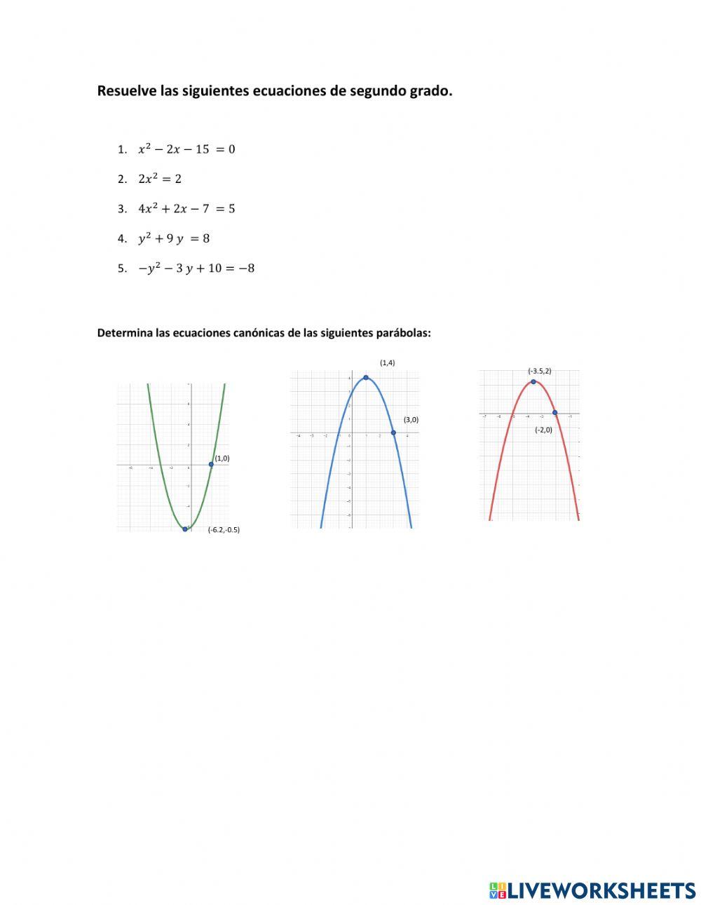 Ecuaciones de segundo grado