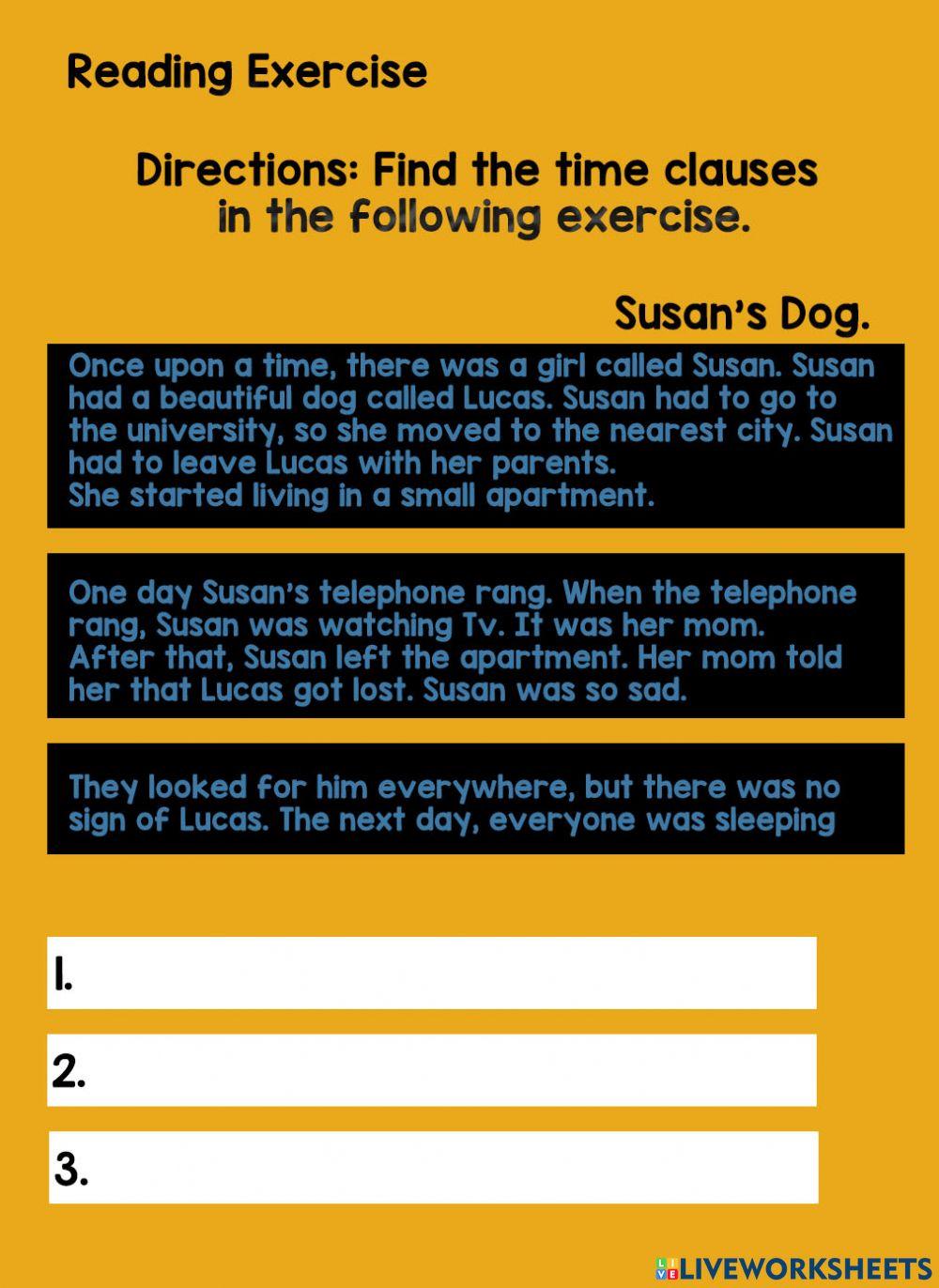 Time clauses exercise worksheet Live Worksheets