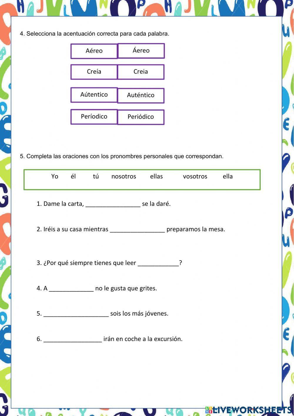 Repaso tema 4 lengua