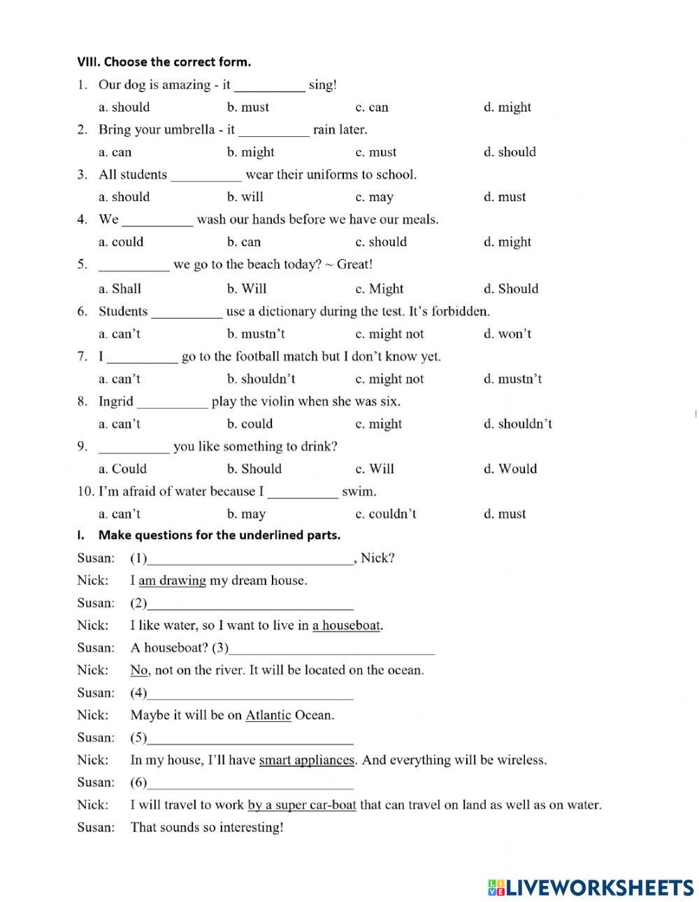 MLH6 - Unit 10 - Will & Might, Position