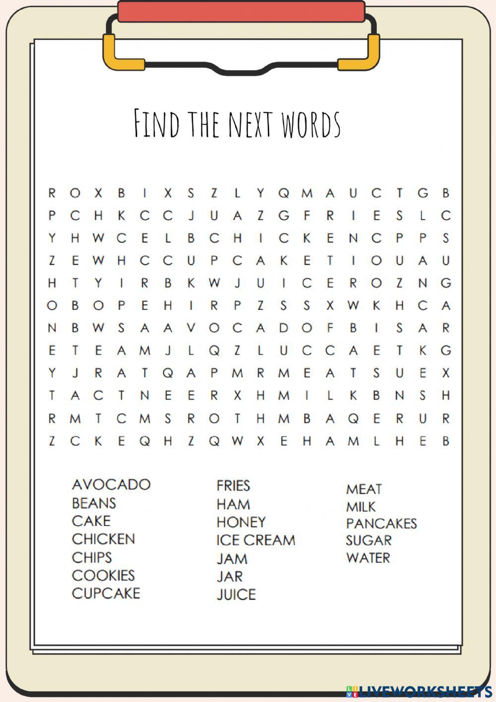 Word search Countable-Uncountable