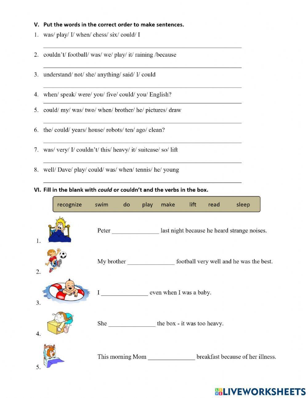 MLH6 - Unit 12 - Can, could, be able to