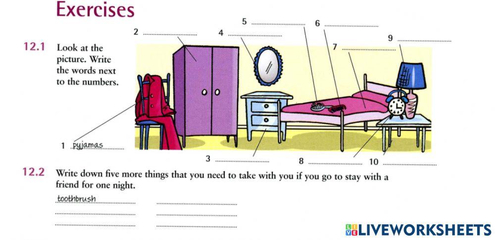 Bedroom and bathroom