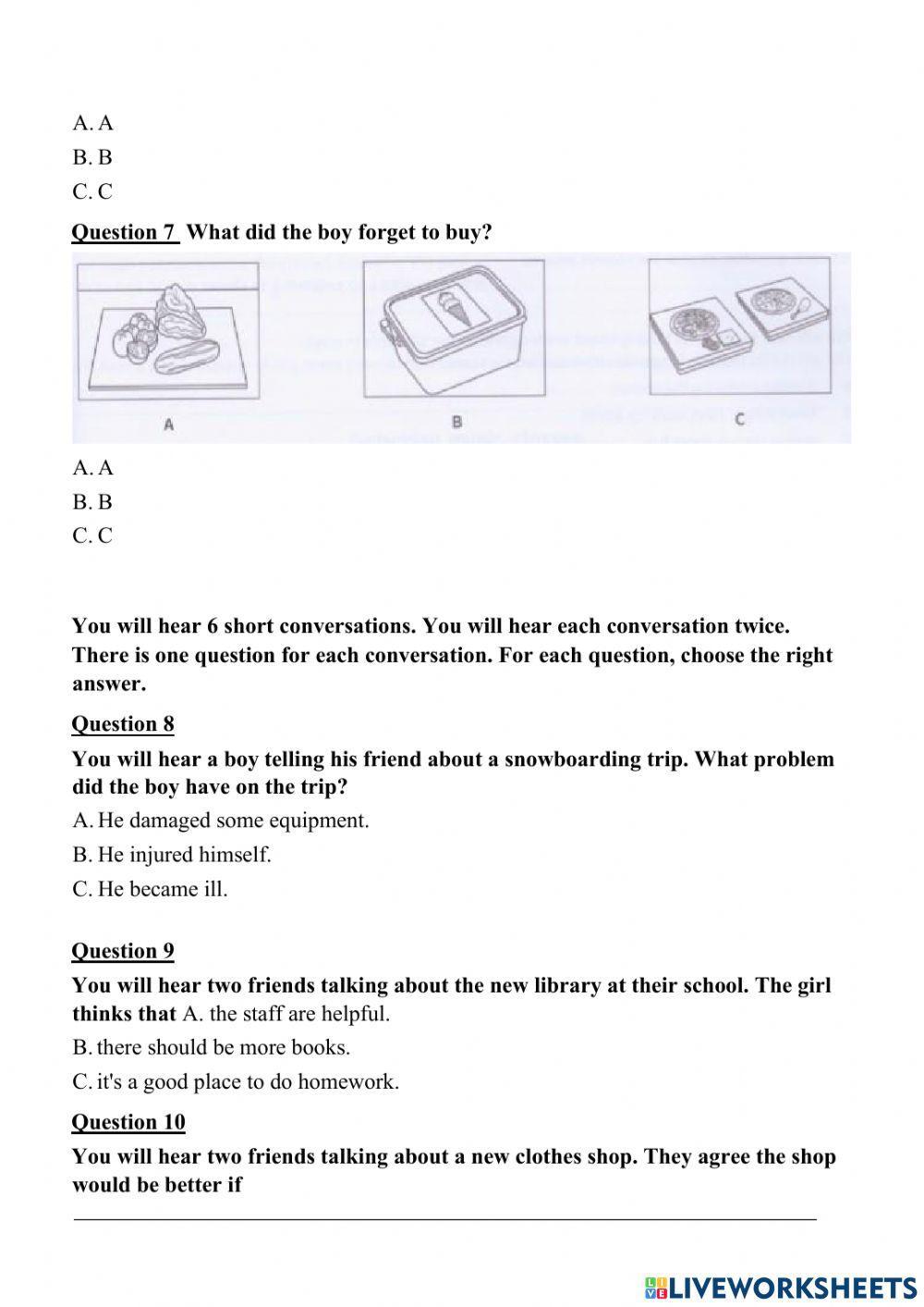Grade 6 PET Listening 05