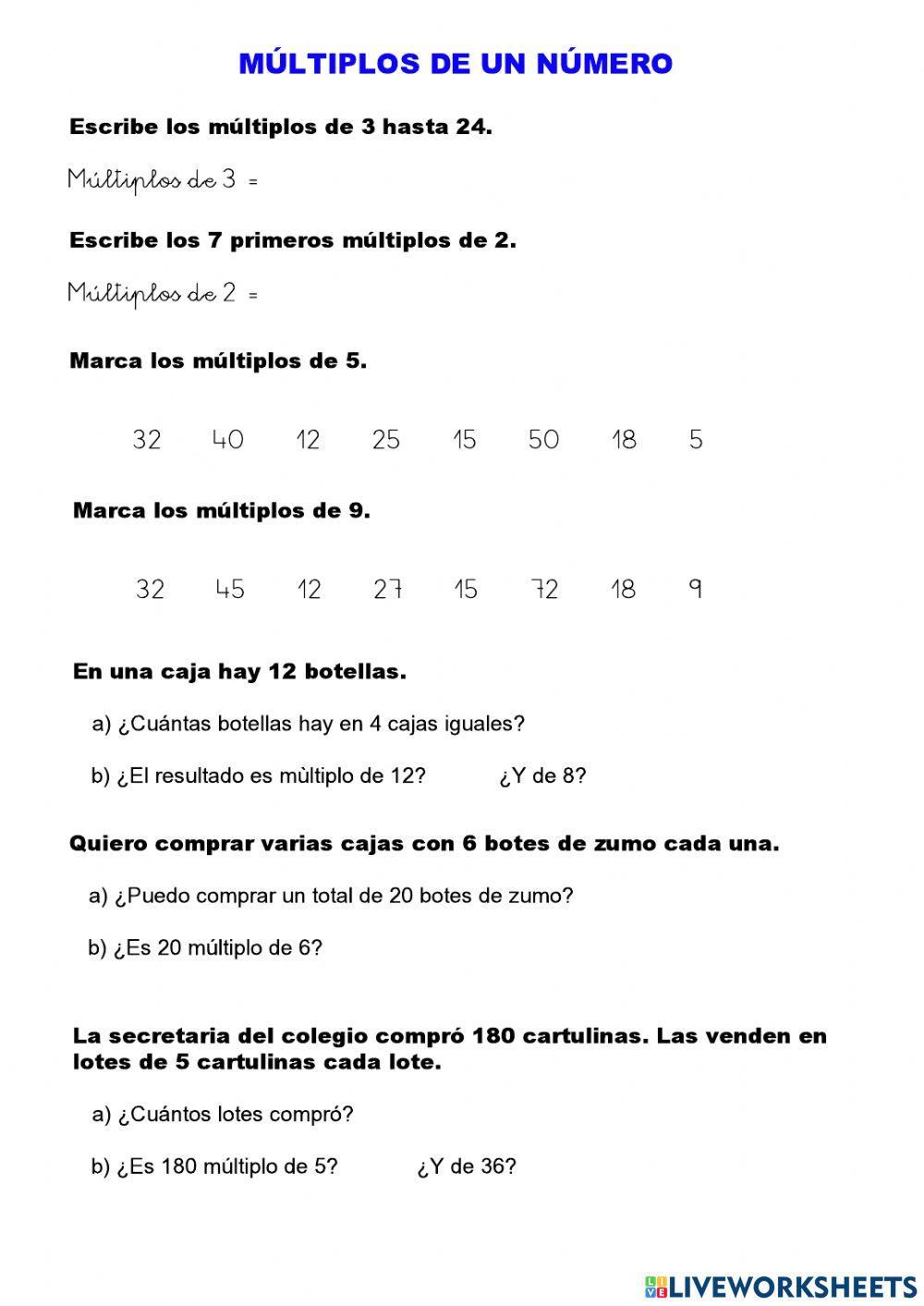 Múltiplos de un número