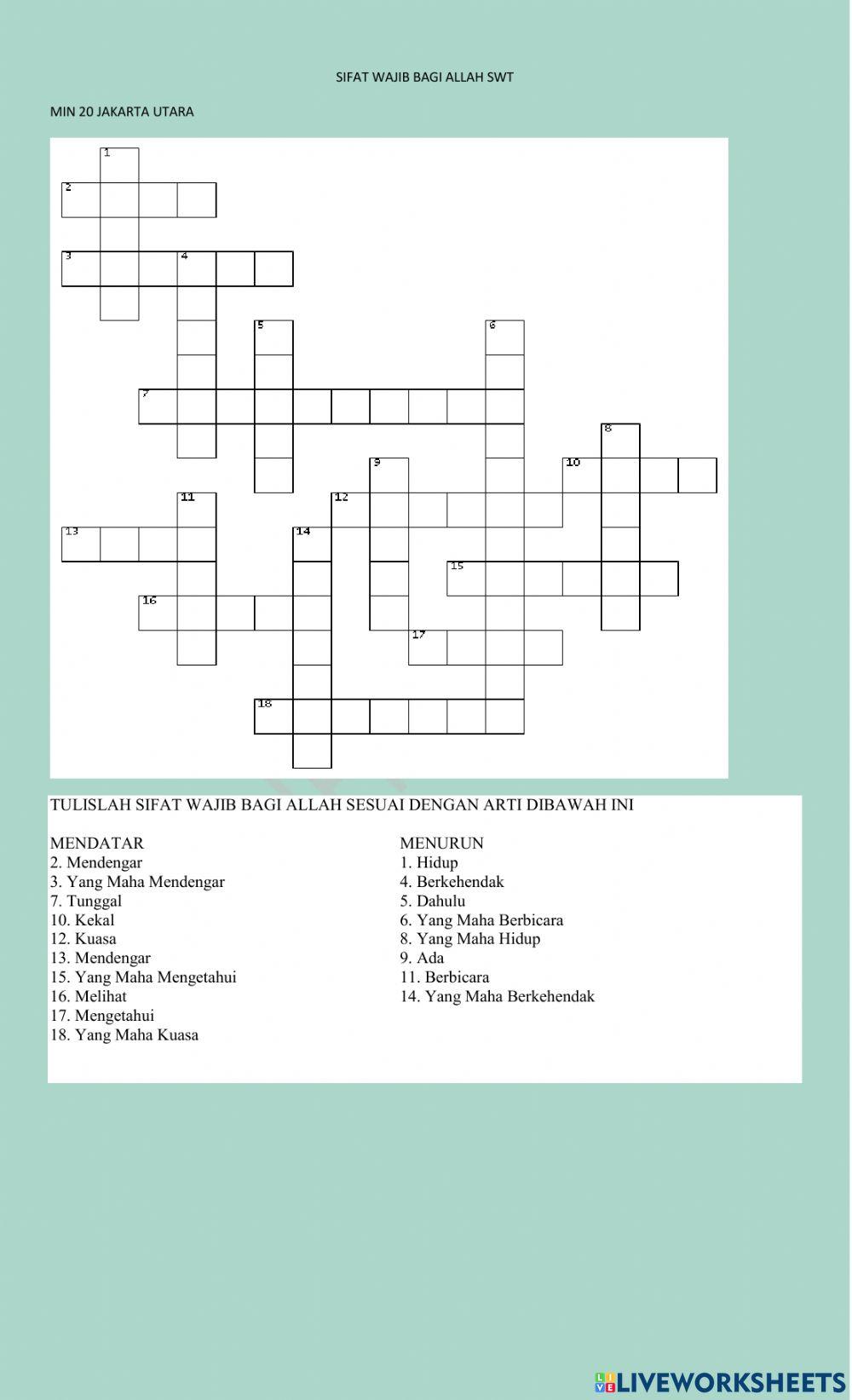 Sifat Wajib Bagi Allah