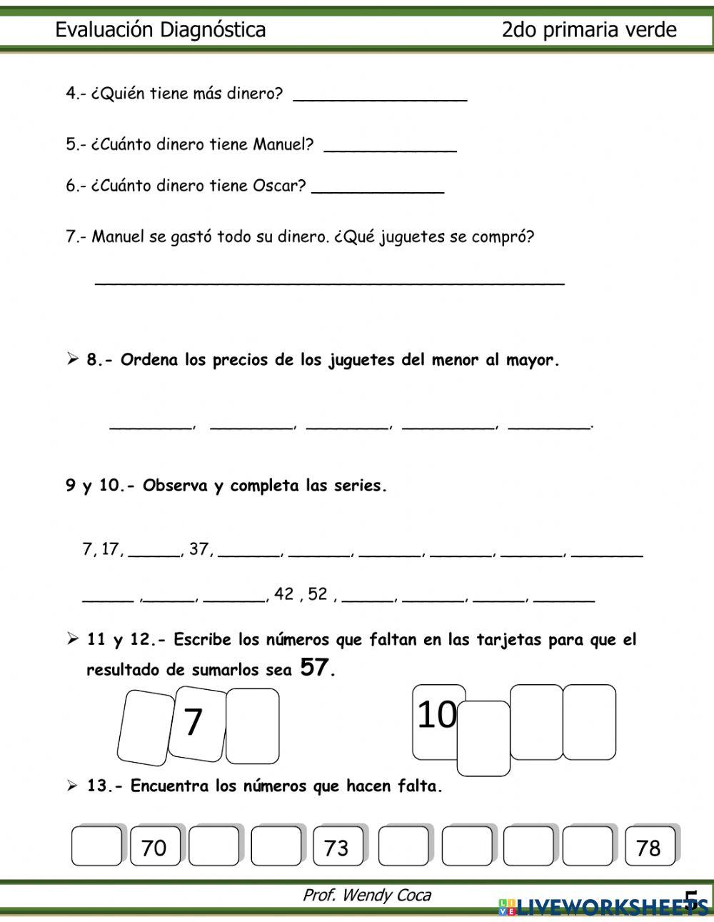 Diagnóstico 2do primaria