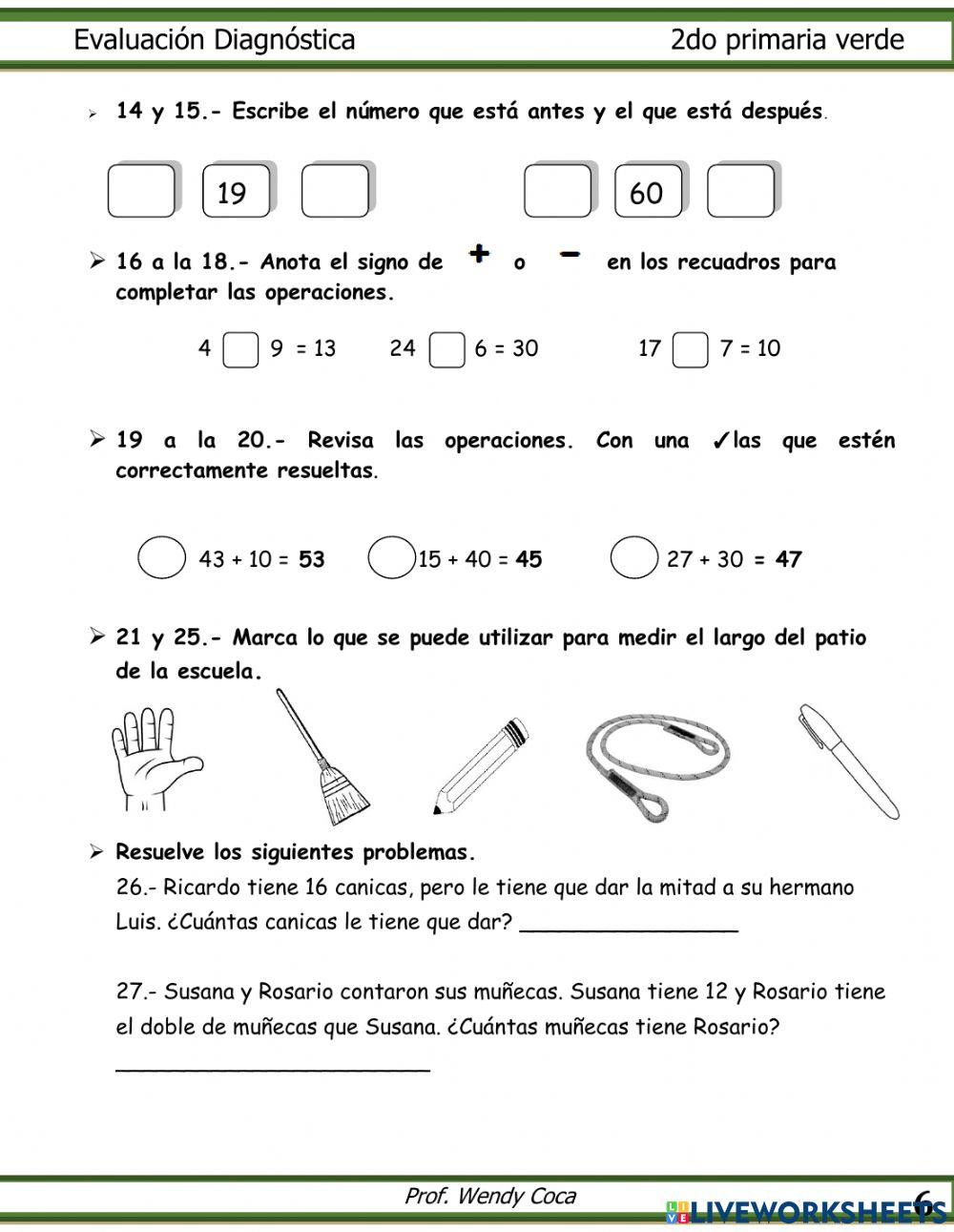 Diagnóstico 2do primaria